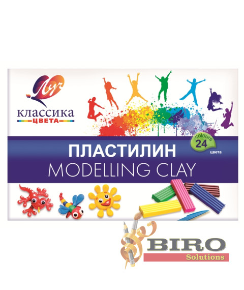 Pastă de modelat Klassika, 24 culori x 20 gr. + cutit